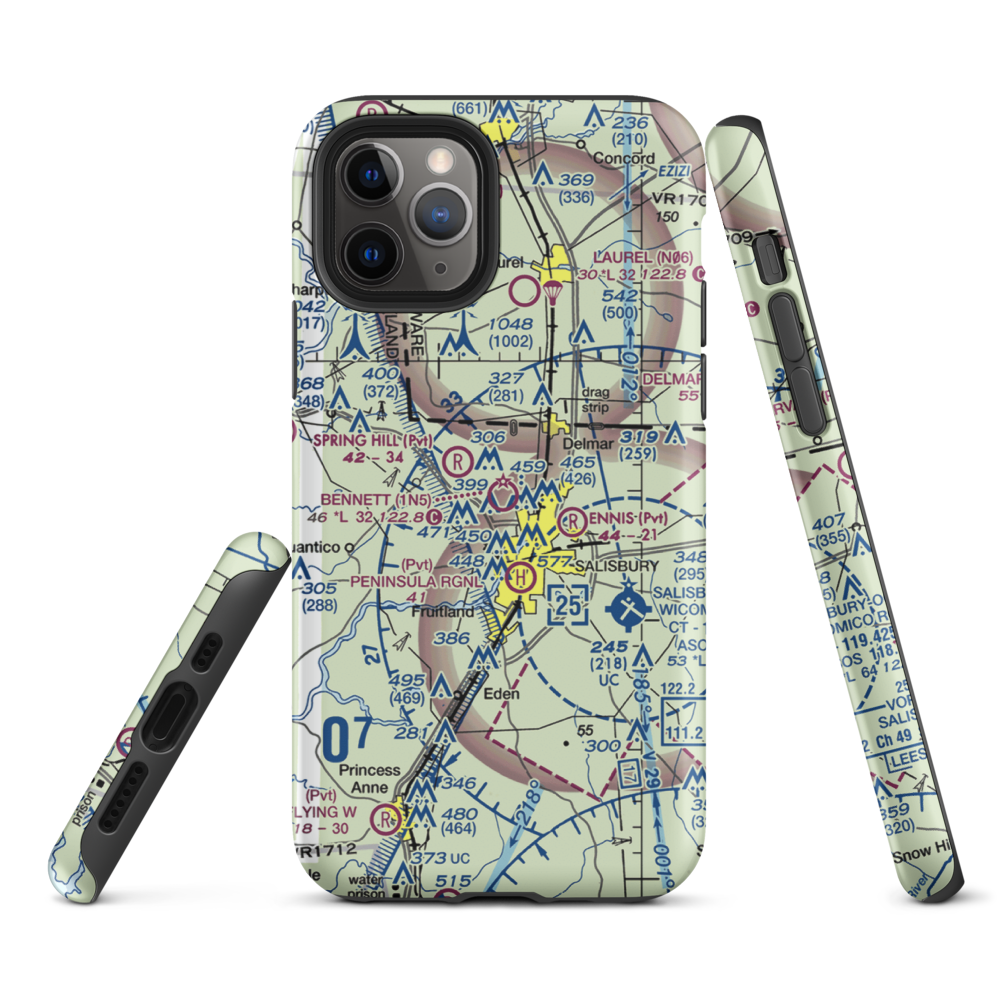 Bennett Airport (1N5) VFR Sectional  Tough iPhone Case iPhone 11 Pro model shown