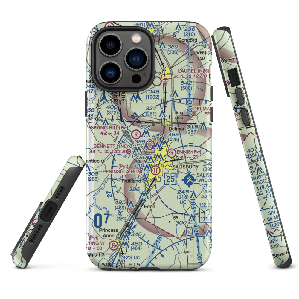 Bennett Airport (1N5) VFR Sectional  Tough iPhone Case iPhone 13 Pro Max model shown