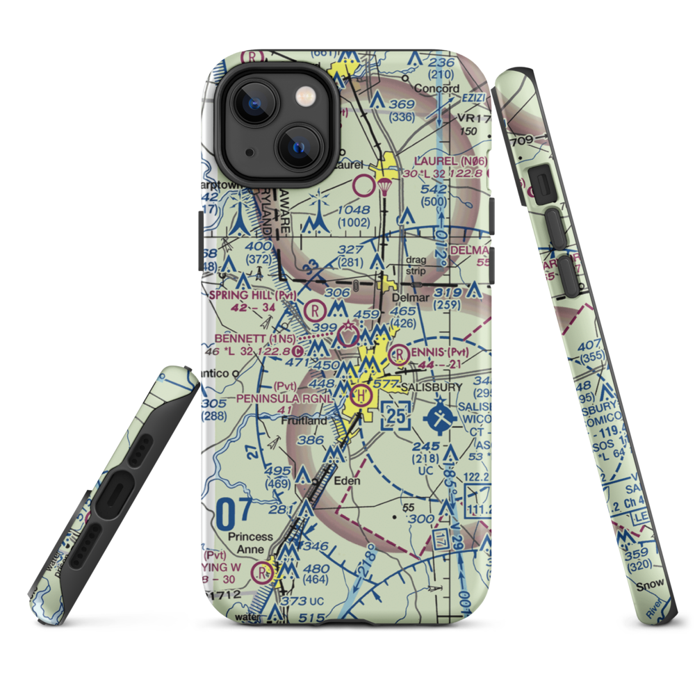 Bennett Airport (1N5) VFR Sectional  Tough iPhone Case iPhone 14 Plus model shown
