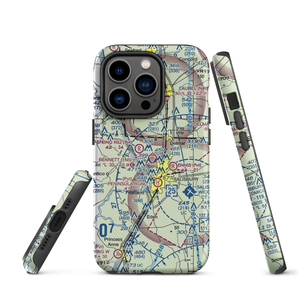 Bennett Airport (1N5) VFR Sectional  Tough iPhone Case iPhone 14 Pro model shown