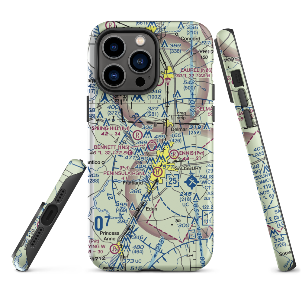Bennett Airport (1N5) VFR Sectional  Tough iPhone Case iPhone 14 Pro Max model shown