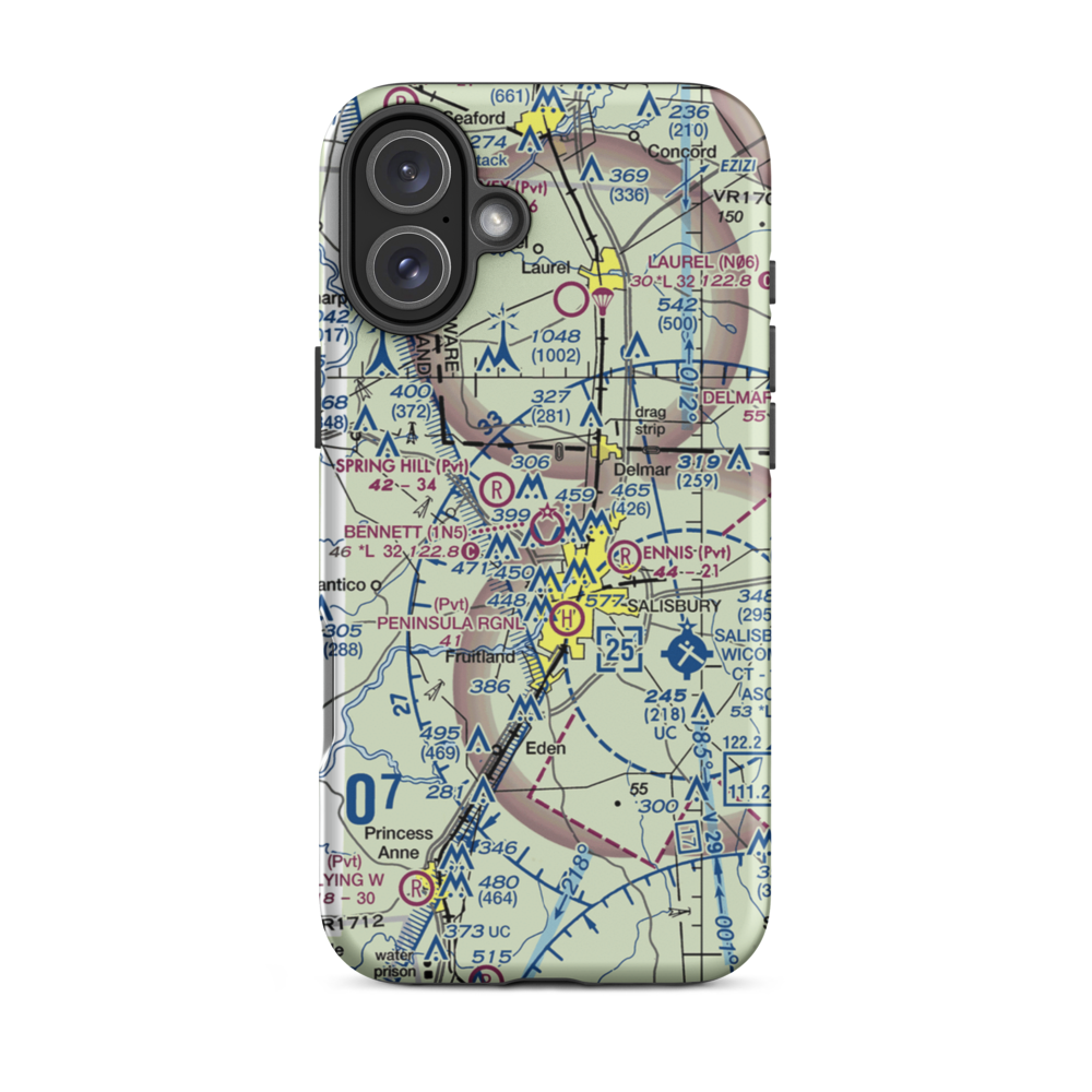 Bennett Airport (1N5) VFR Sectional  Tough iPhone Case iPhone 16 Plus model shown