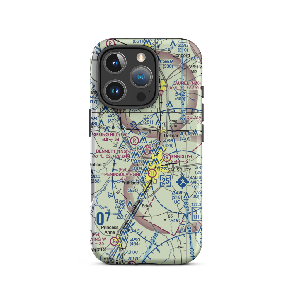 Bennett Airport (1N5) VFR Sectional  Tough iPhone Case iPhone 16 Pro model shown