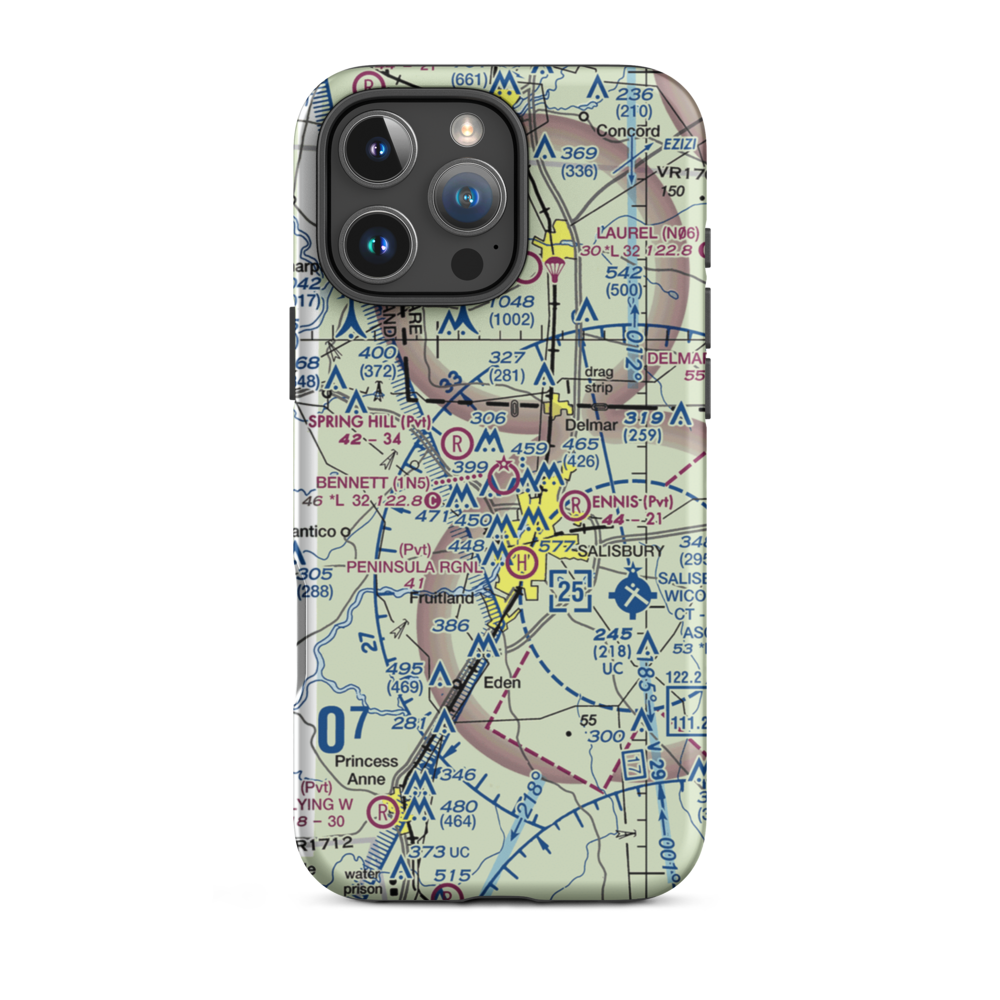 Bennett Airport (1N5) VFR Sectional  Tough iPhone Case iPhone 16 Pro Max model shown