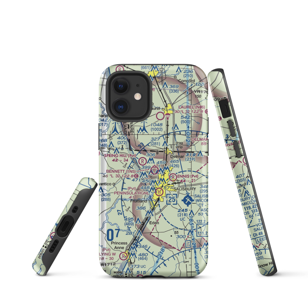 Bennett Airport (1N5) VFR Sectional  Tough iPhone Case iPhone 12 mini model shown