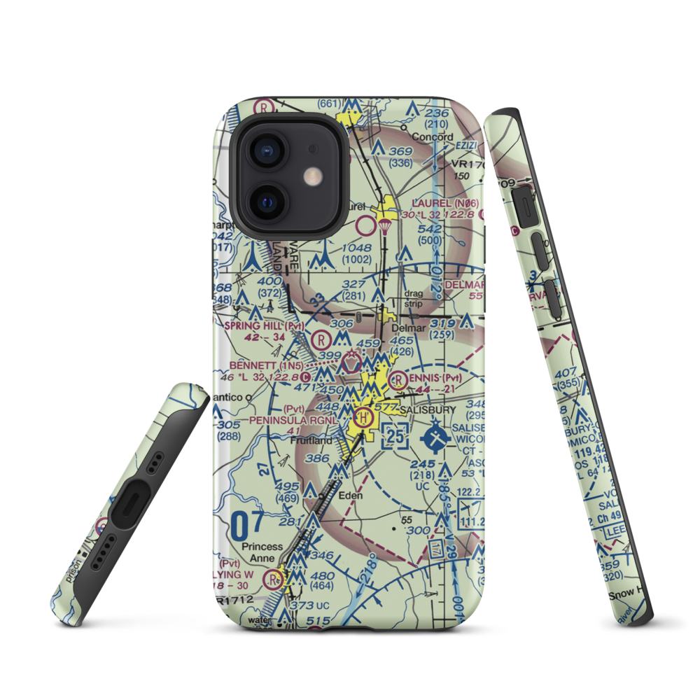 Bennett Airport (1N5) VFR Sectional  Tough iPhone Case iPhone 12 model shown