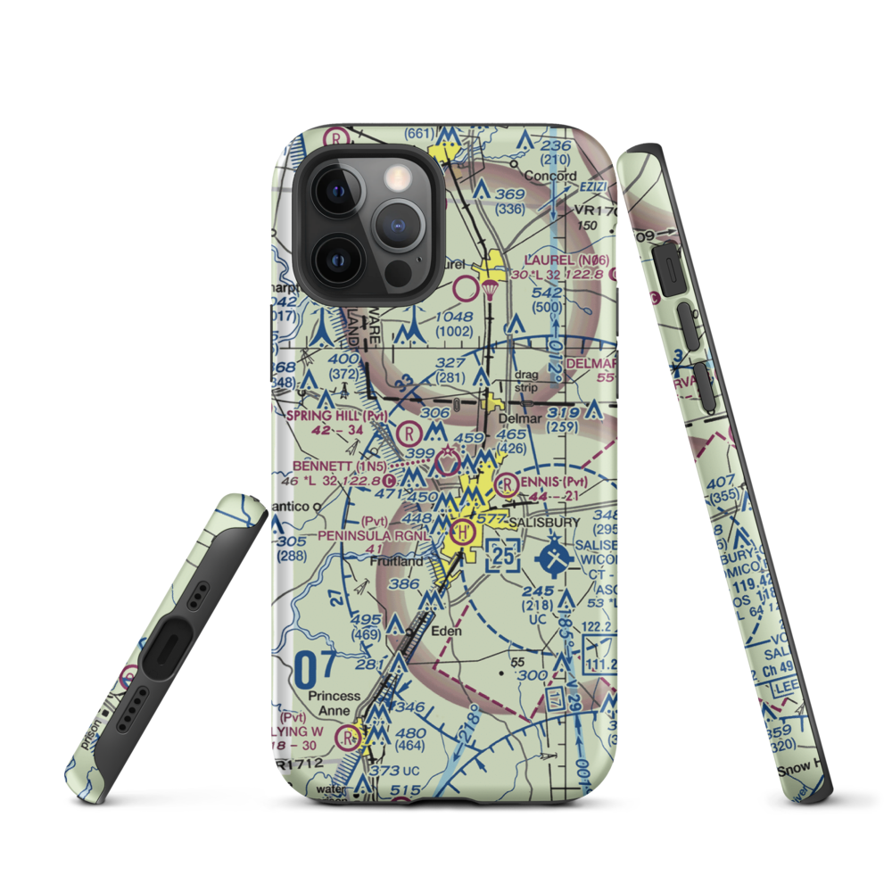 Bennett Airport (1N5) VFR Sectional  Tough iPhone Case iPhone 12 Pro model shown