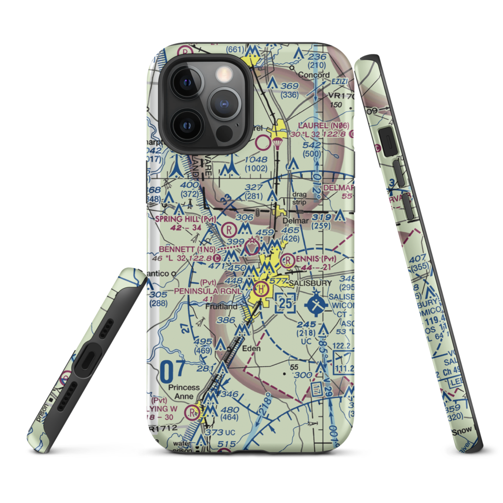 Bennett Airport (1N5) VFR Sectional  Tough iPhone Case iPhone 12 Pro Max model shown