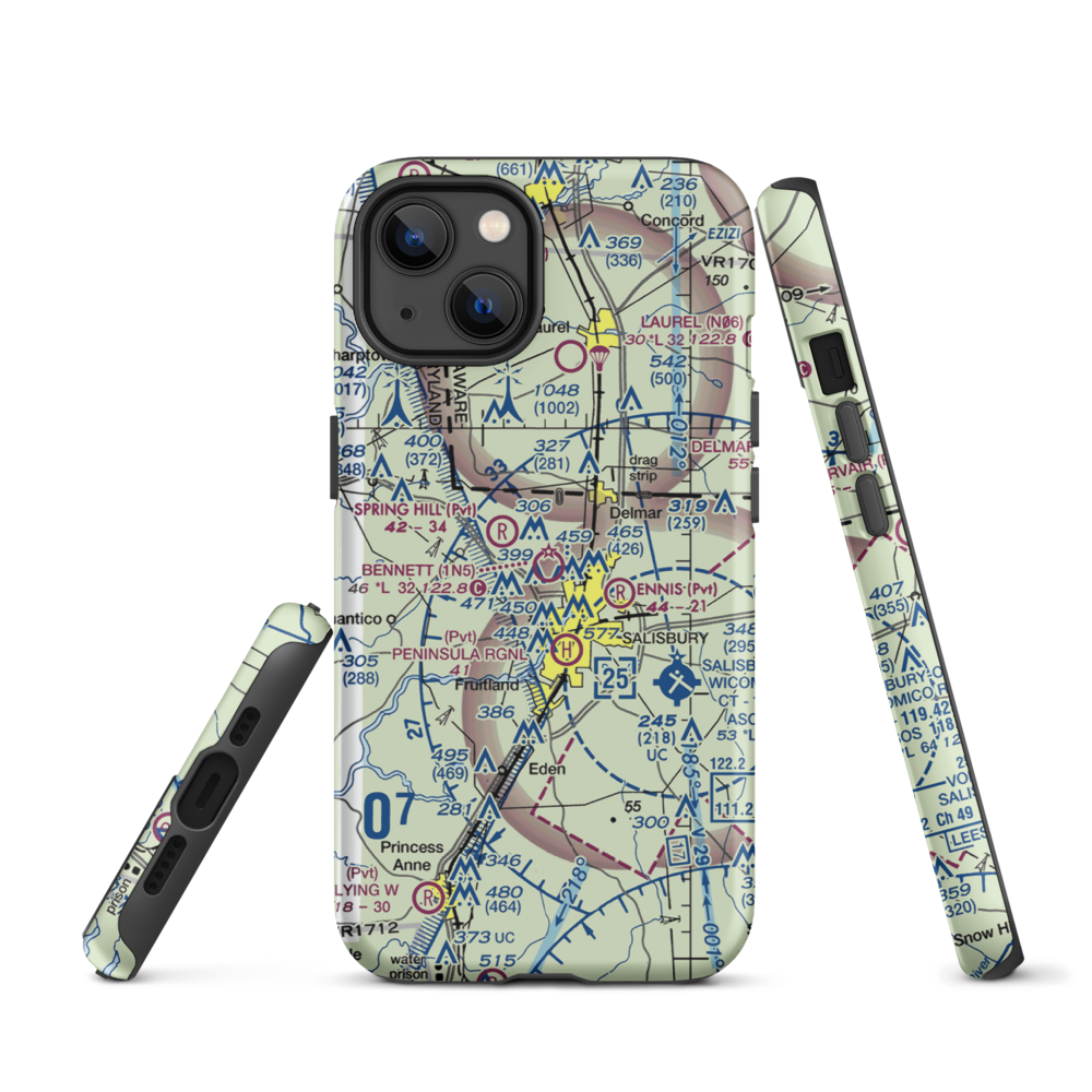 Bennett Airport (1N5) VFR Sectional  Tough iPhone Case iPhone 13 model shown