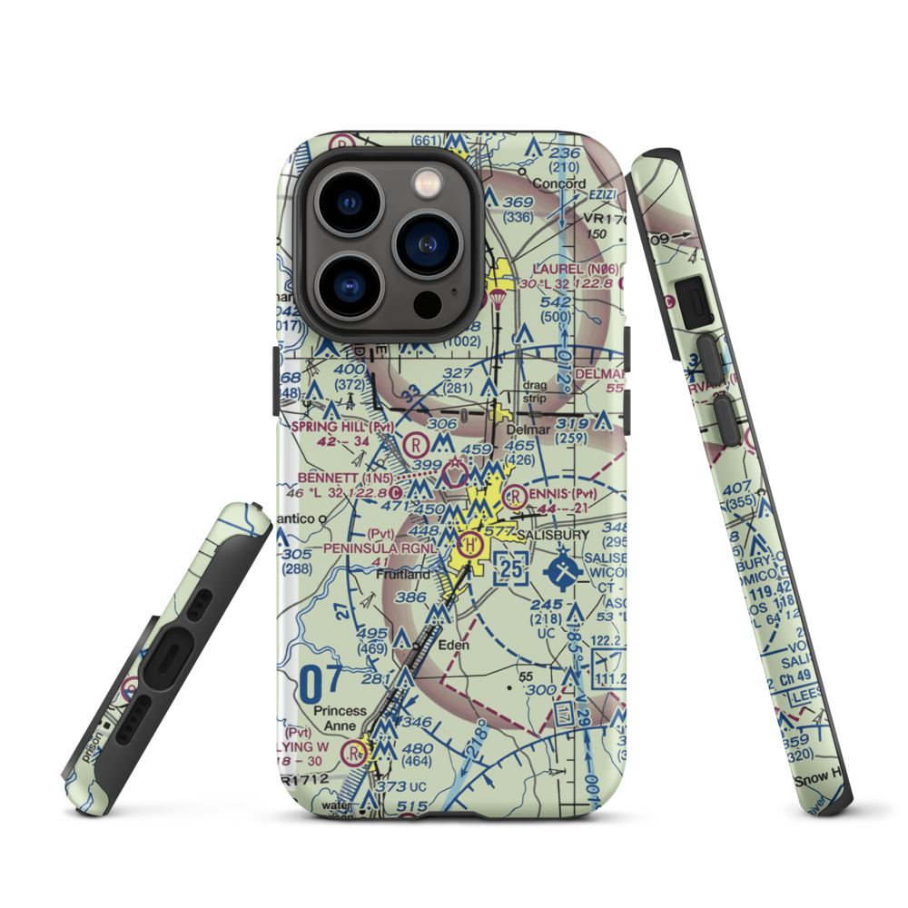 Bennett Airport (1N5) VFR Sectional  Tough iPhone Case iPhone 13 Pro model shown