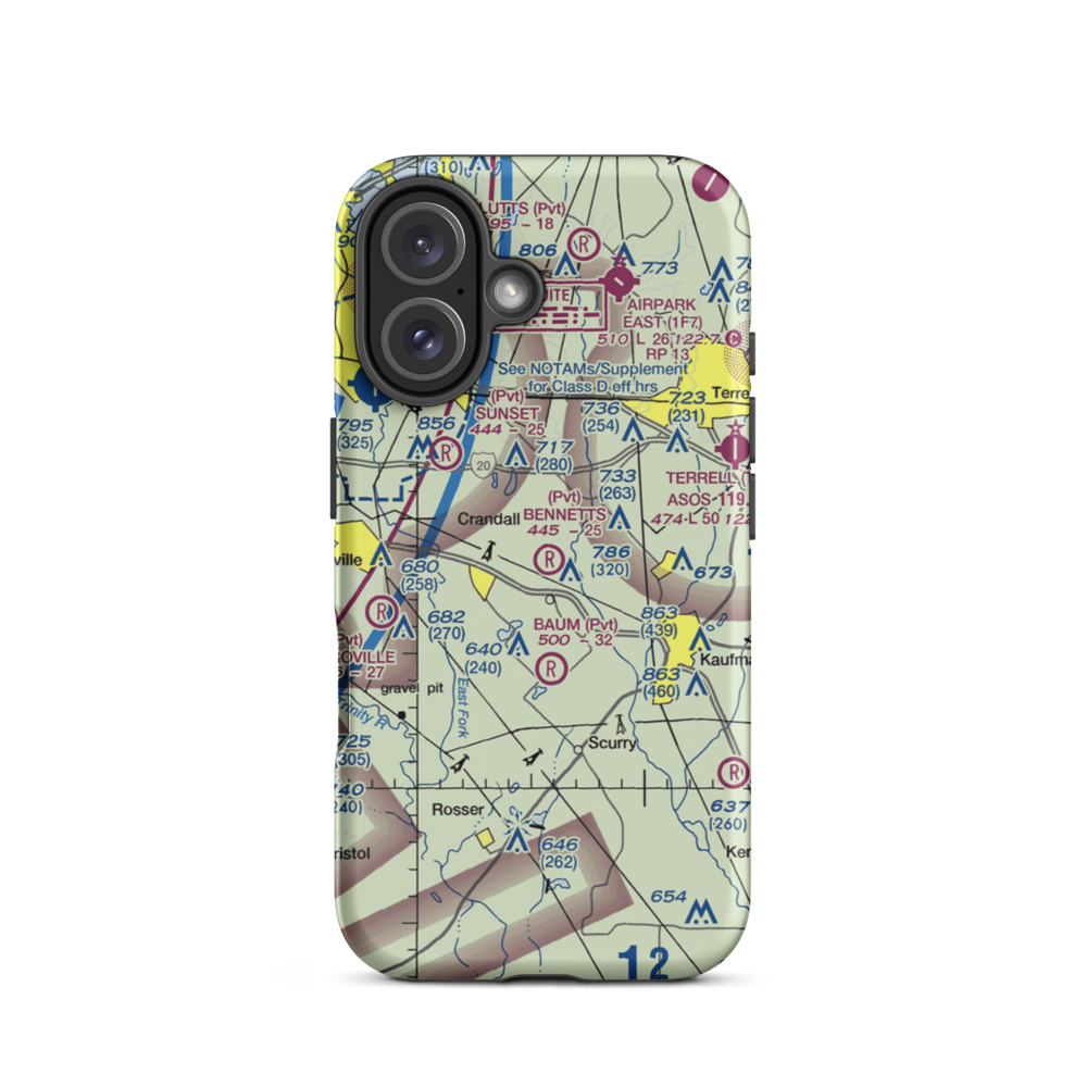 Bennetts Airport (9TX2) VFR Sectional  Tough iPhone Case iPhone 16 model shown