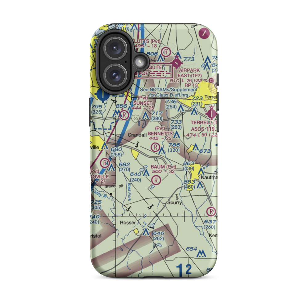Bennetts Airport (9TX2) VFR Sectional  Tough iPhone Case iPhone 16 Plus model shown
