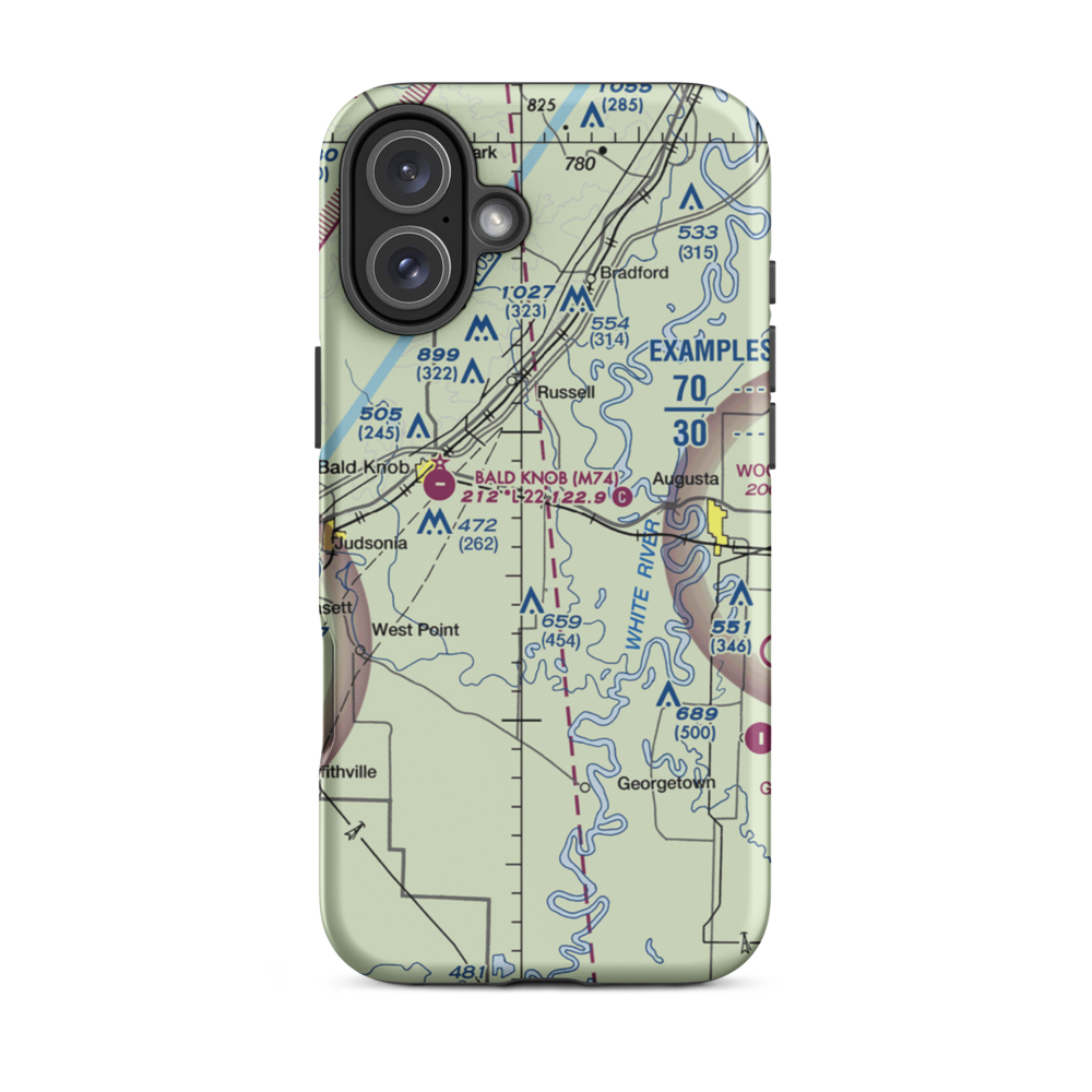 Bennetts Field (BENNETT) VFR Sectional  Tough iPhone Case iPhone 16 Plus model shown