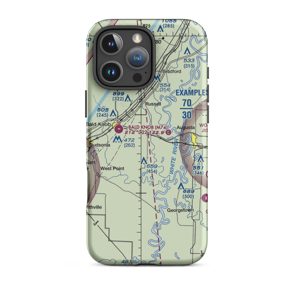 Bennetts Field (BENNETT) VFR Sectional  Tough iPhone Case iPhone 16 Pro Max model shown