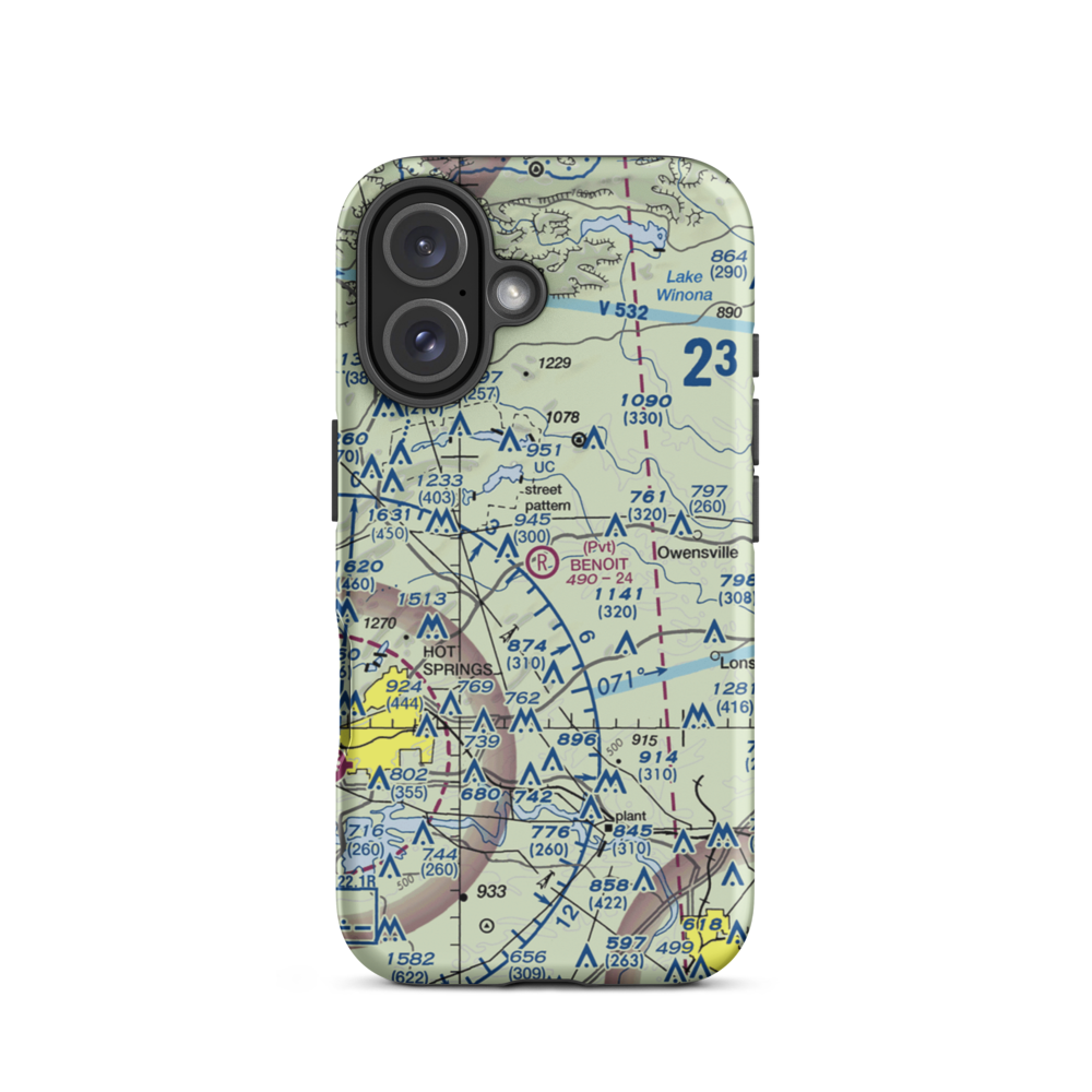 Benoit Airfield (77AR) VFR Sectional  Tough iPhone Case iPhone 16 model shown