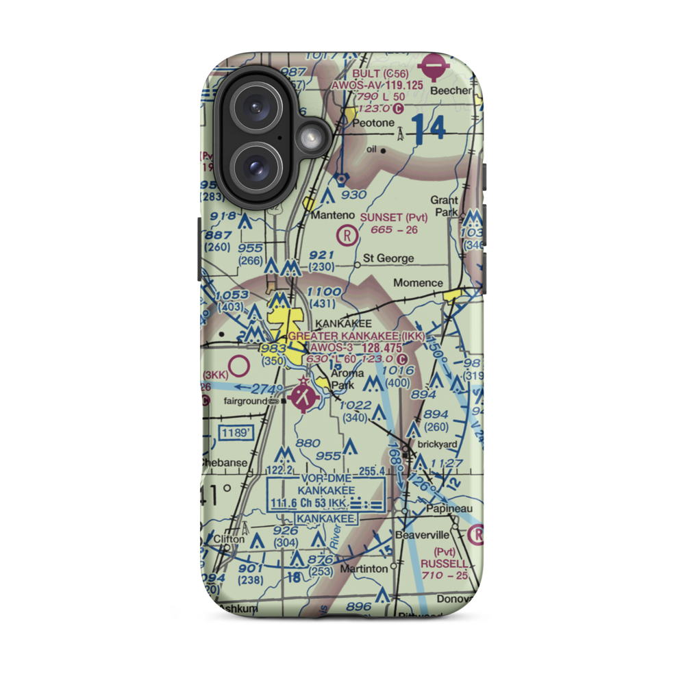 Benoit Airport (IL78) VFR Sectional  Tough iPhone Case iPhone 16 Plus model shown