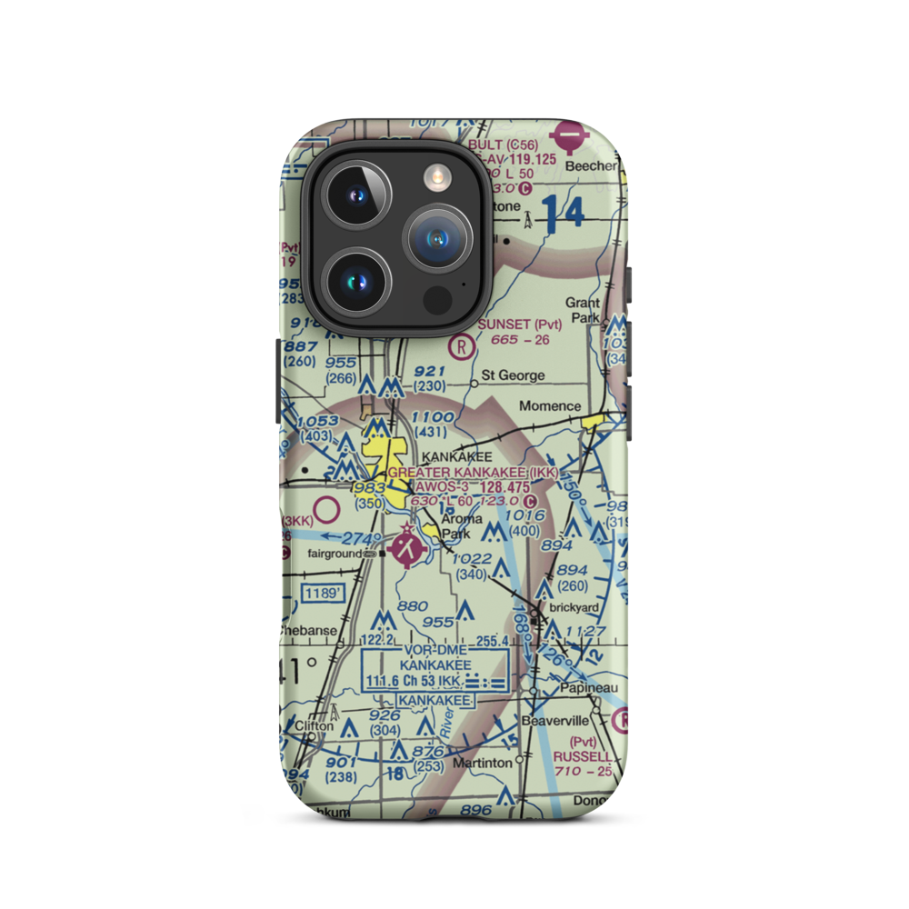 Benoit Airport (IL78) VFR Sectional  Tough iPhone Case iPhone 16 Pro model shown