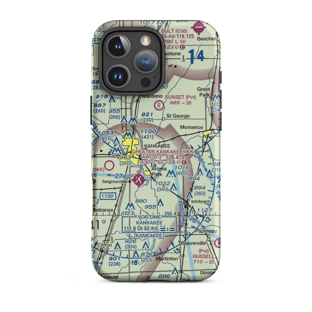 Benoit Airport (IL78) VFR Sectional  Tough iPhone Case iPhone 16 Pro Max model shown