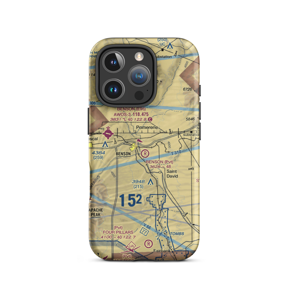 Benson Airport (31AZ) VFR Sectional  Tough iPhone Case iPhone 16 Pro model shown