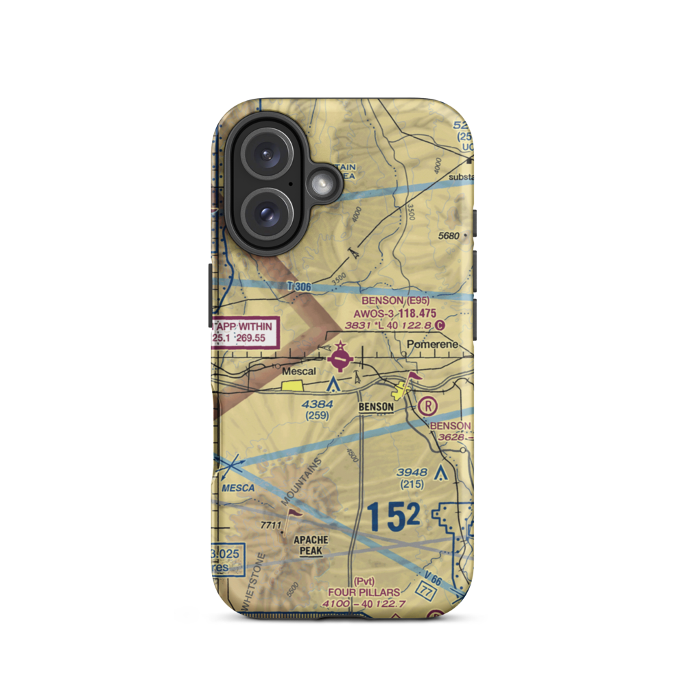 Benson Municipal Airport (E95) VFR Sectional  Tough iPhone Case iPhone 16 model shown