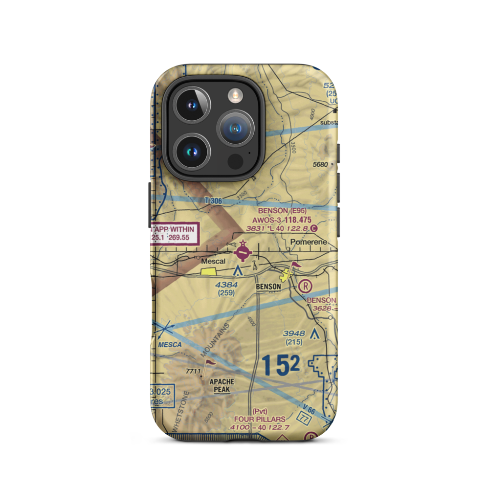 Benson Municipal Airport (E95) VFR Sectional  Tough iPhone Case iPhone 16 Pro model shown