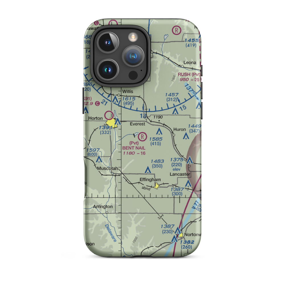 Bent Nail Ranch Airport (7KS4) VFR Sectional  Tough iPhone Case iPhone 16 Pro Max model shown