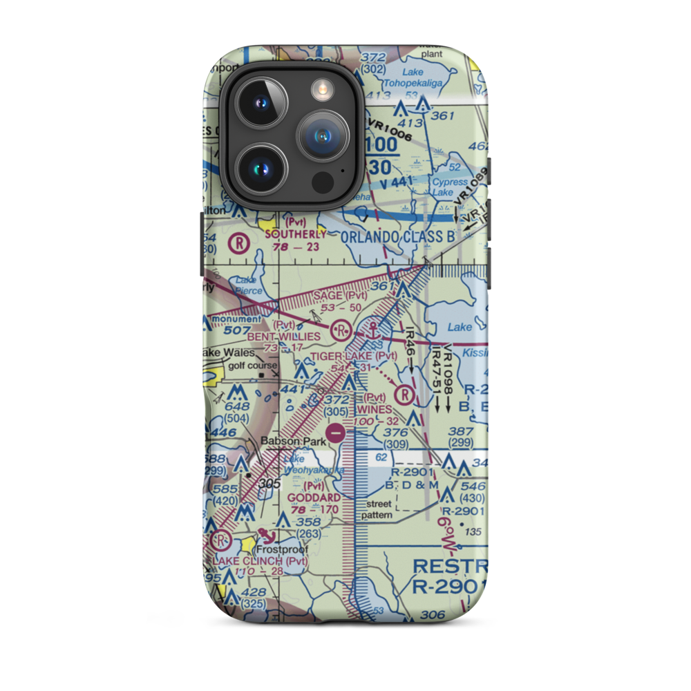 Bent Willies Airport (52FA) VFR Sectional  Tough iPhone Case iPhone 16 Pro Max model shown