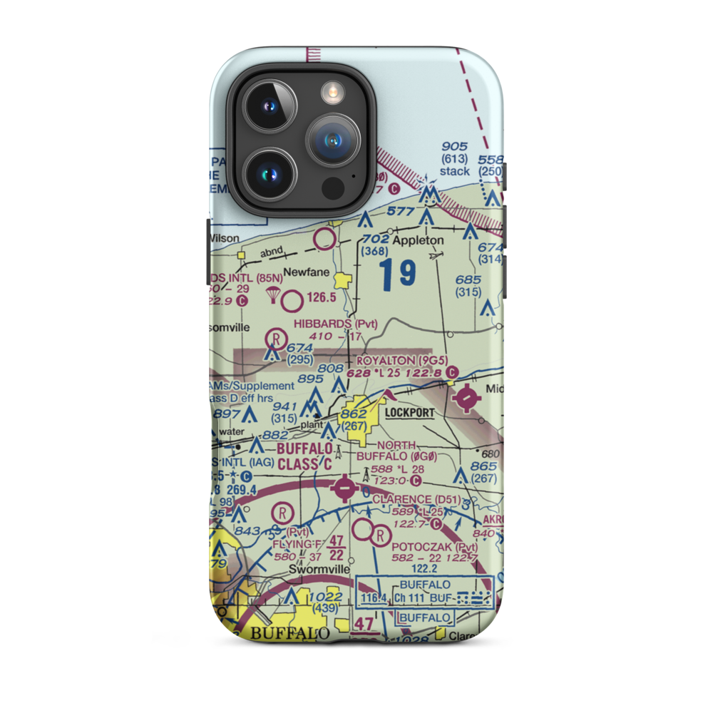 Bent-Wing Airport (59NY) VFR Sectional  Tough iPhone Case iPhone 16 Pro Max model shown