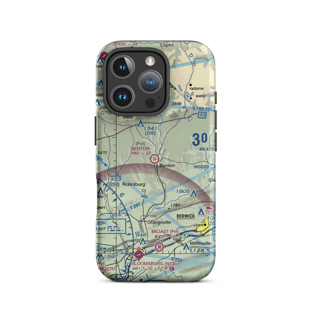Benton Airport (PA40) VFR Sectional  Tough iPhone Case iPhone 16 Pro model shown