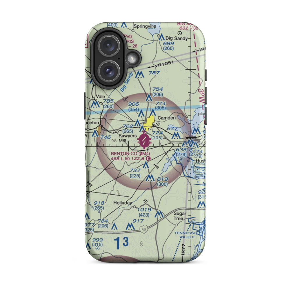 Benton County Airport (0M4) VFR Sectional  Tough iPhone Case iPhone 16 Plus model shown