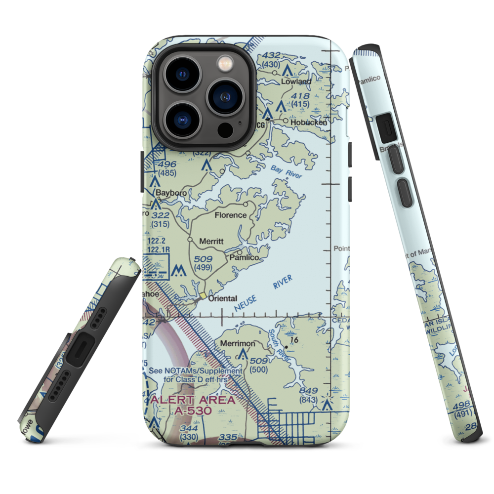 Benton Farm Airport (74NC) VFR Sectional  Tough iPhone Case iPhone 13 Pro Max model shown