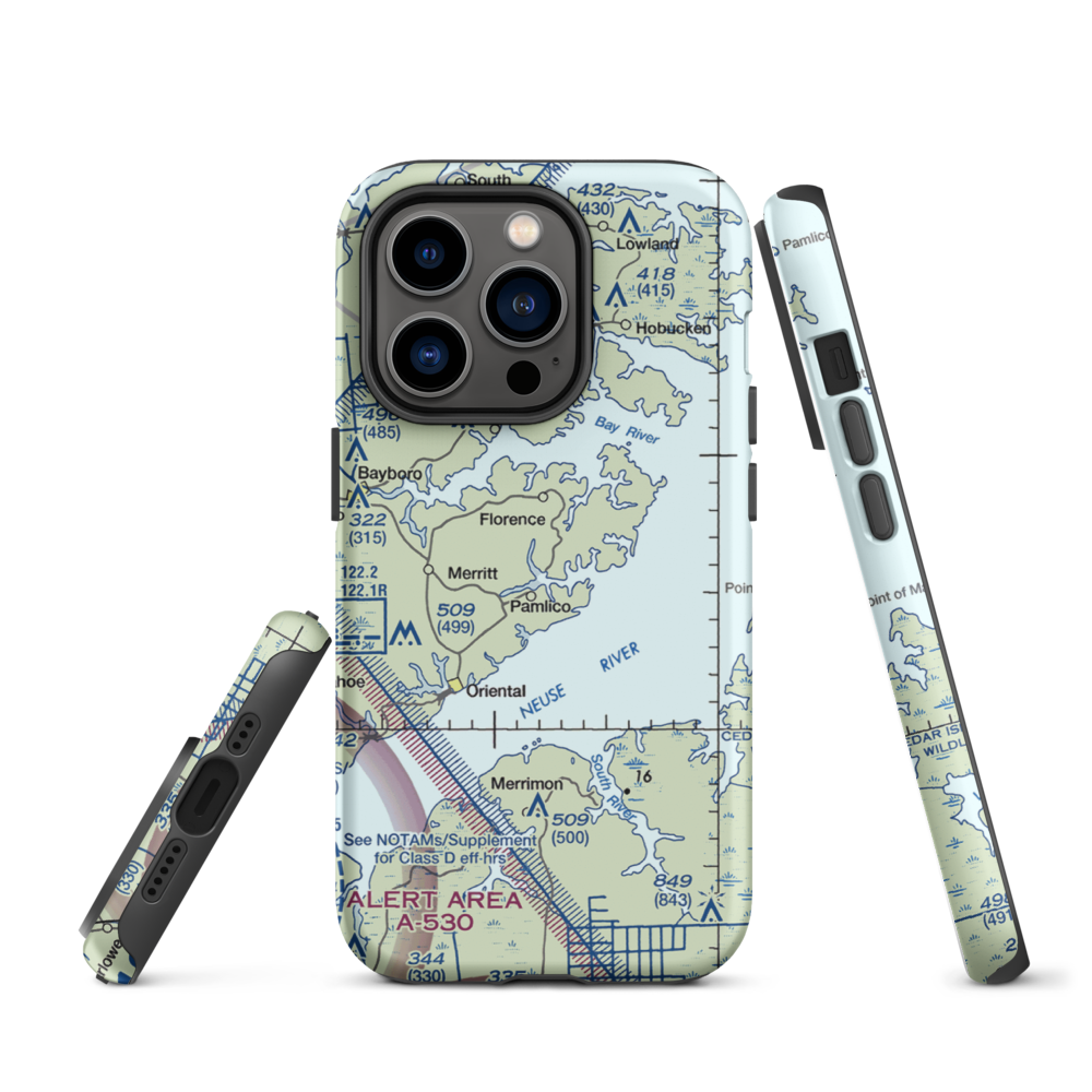 Benton Farm Airport (74NC) VFR Sectional  Tough iPhone Case iPhone 14 Pro model shown
