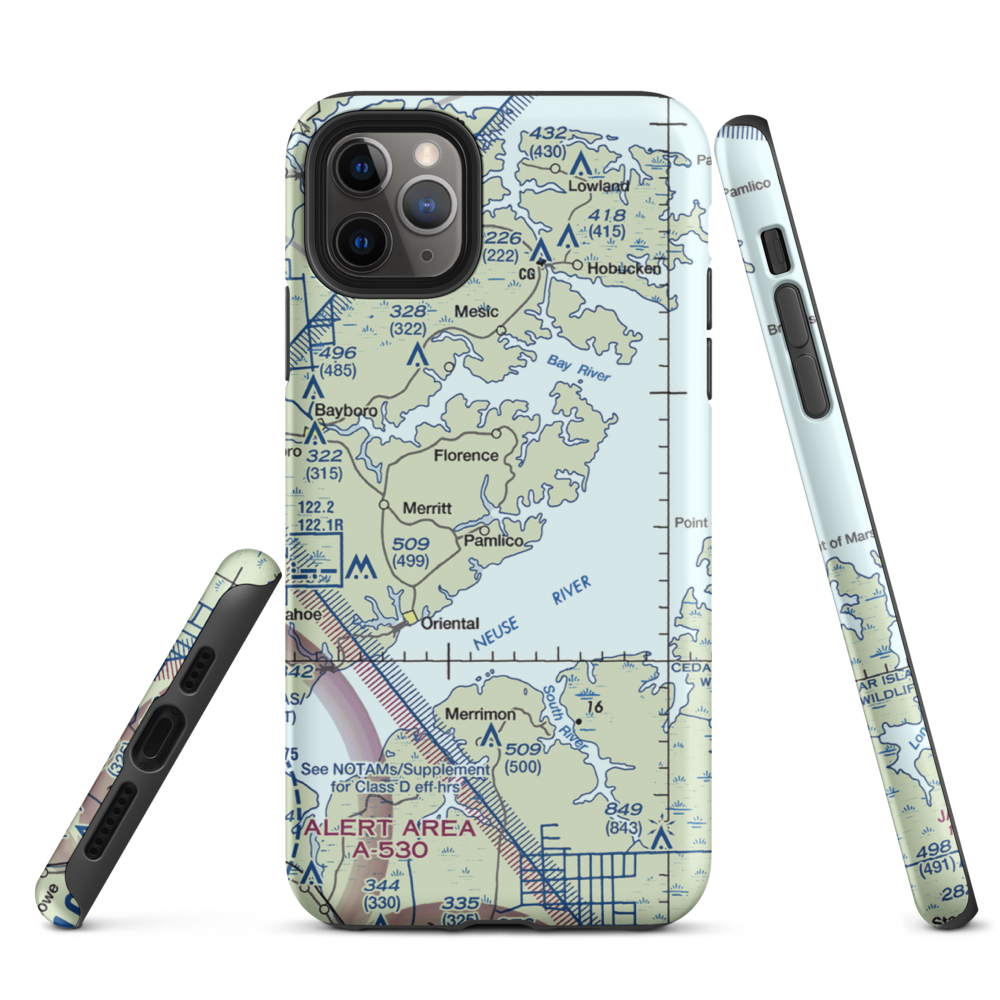 Benton Farm Airport (74NC) VFR Sectional  Tough iPhone Case iPhone 11 Pro Max model shown