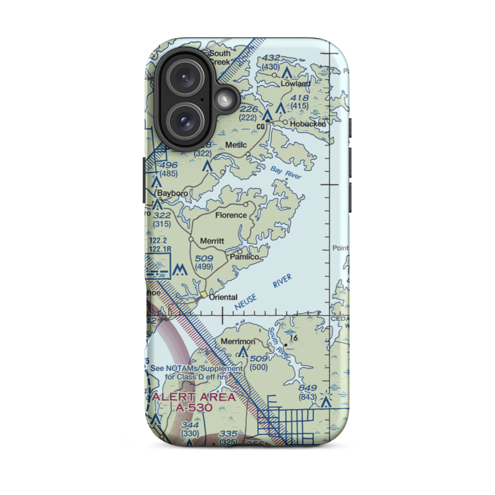 Benton Farm Airport (74NC) VFR Sectional  Tough iPhone Case iPhone 16 Plus model shown