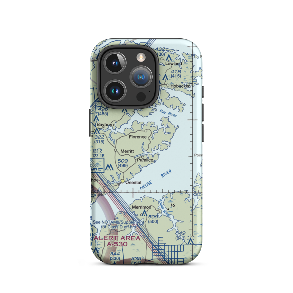 Benton Farm Airport (74NC) VFR Sectional  Tough iPhone Case iPhone 16 Pro model shown
