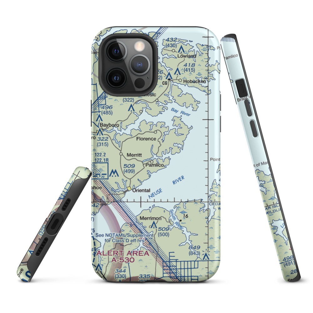 Benton Farm Airport (74NC) VFR Sectional  Tough iPhone Case iPhone 12 Pro Max model shown