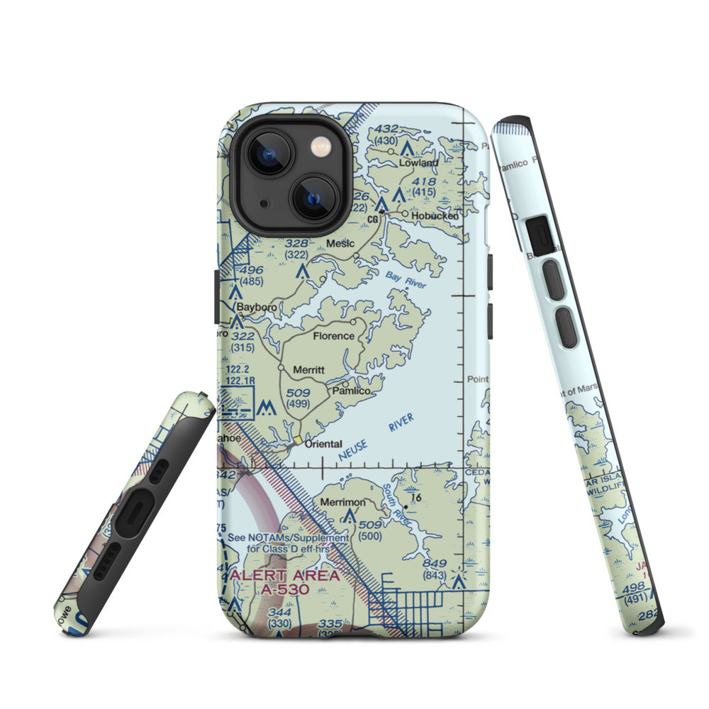 Benton Farm Airport (74NC) VFR Sectional  Tough iPhone Case iPhone 13 model shown