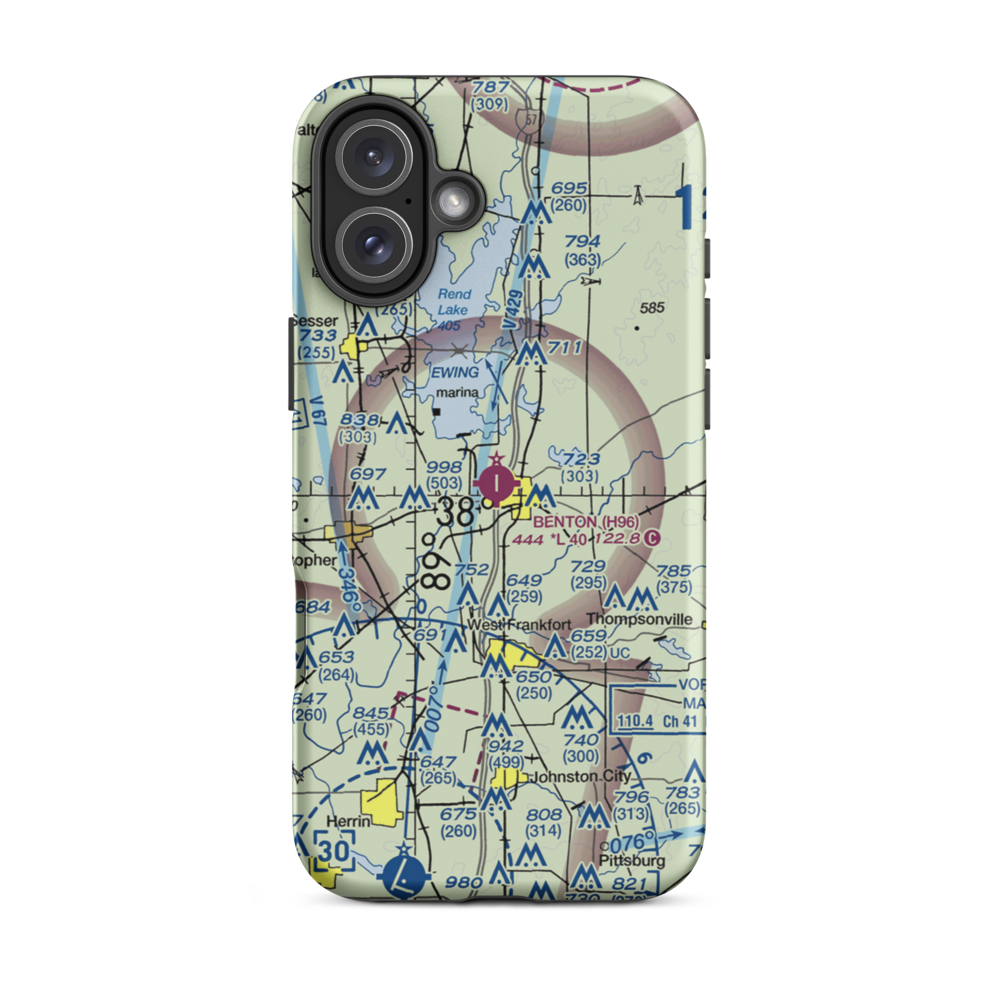 Benton Municipal Airport (H96) VFR Sectional  Tough iPhone Case iPhone 16 Plus model shown
