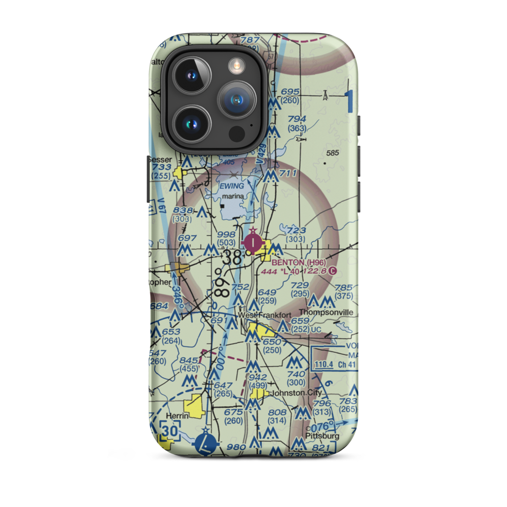 Benton Municipal Airport (H96) VFR Sectional  Tough iPhone Case iPhone 16 Pro Max model shown