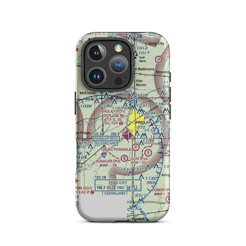 Berg Field (OH98) VFR Sectional  Tough iPhone Case iPhone 16 Pro model shown