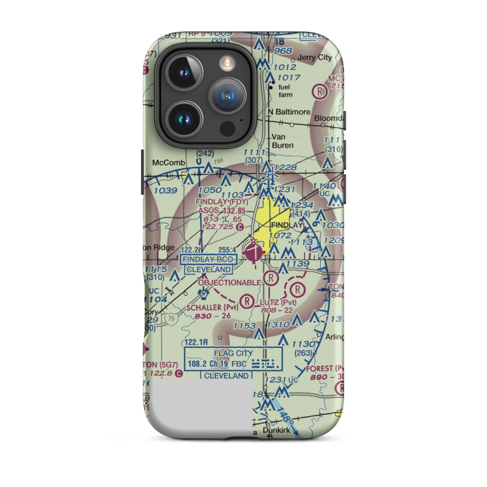 Berg Field (OH98) VFR Sectional  Tough iPhone Case iPhone 16 Pro Max model shown