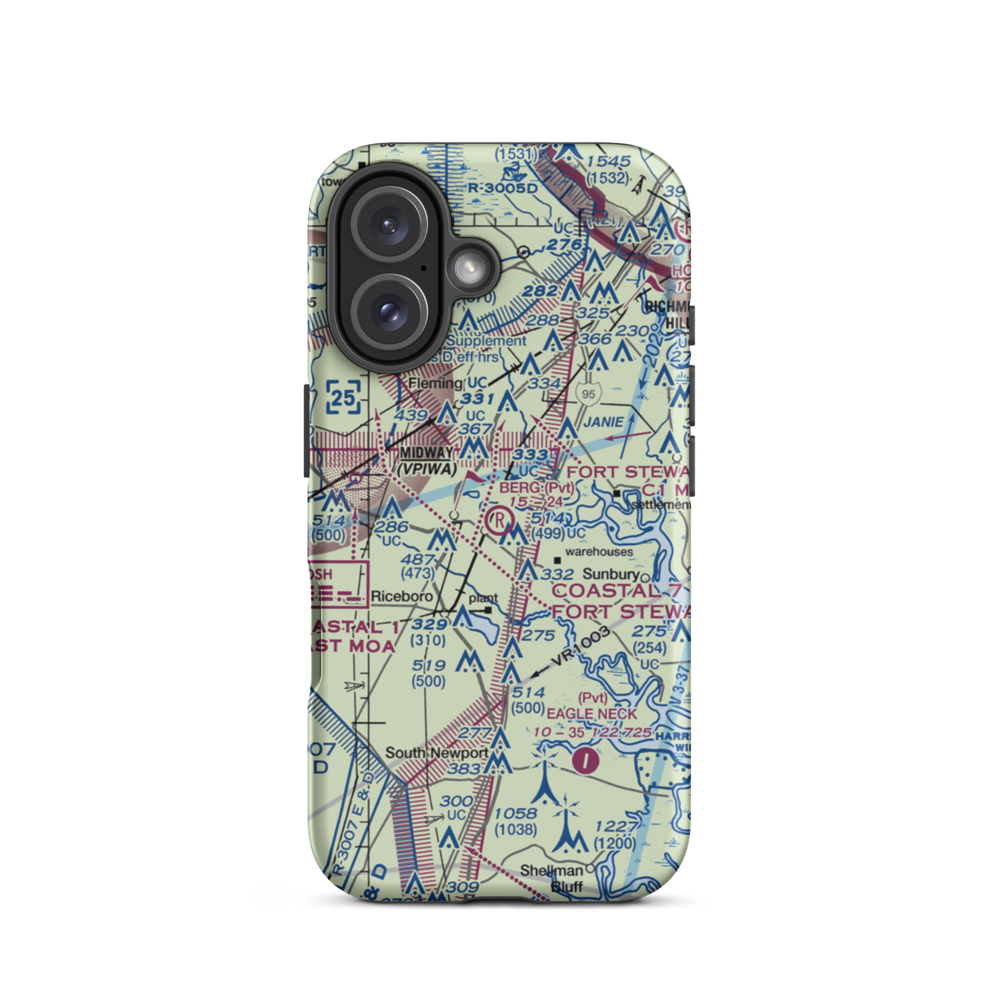 Berg Park Aerodrome (9GA2) VFR Sectional  Tough iPhone Case iPhone 16 model shown