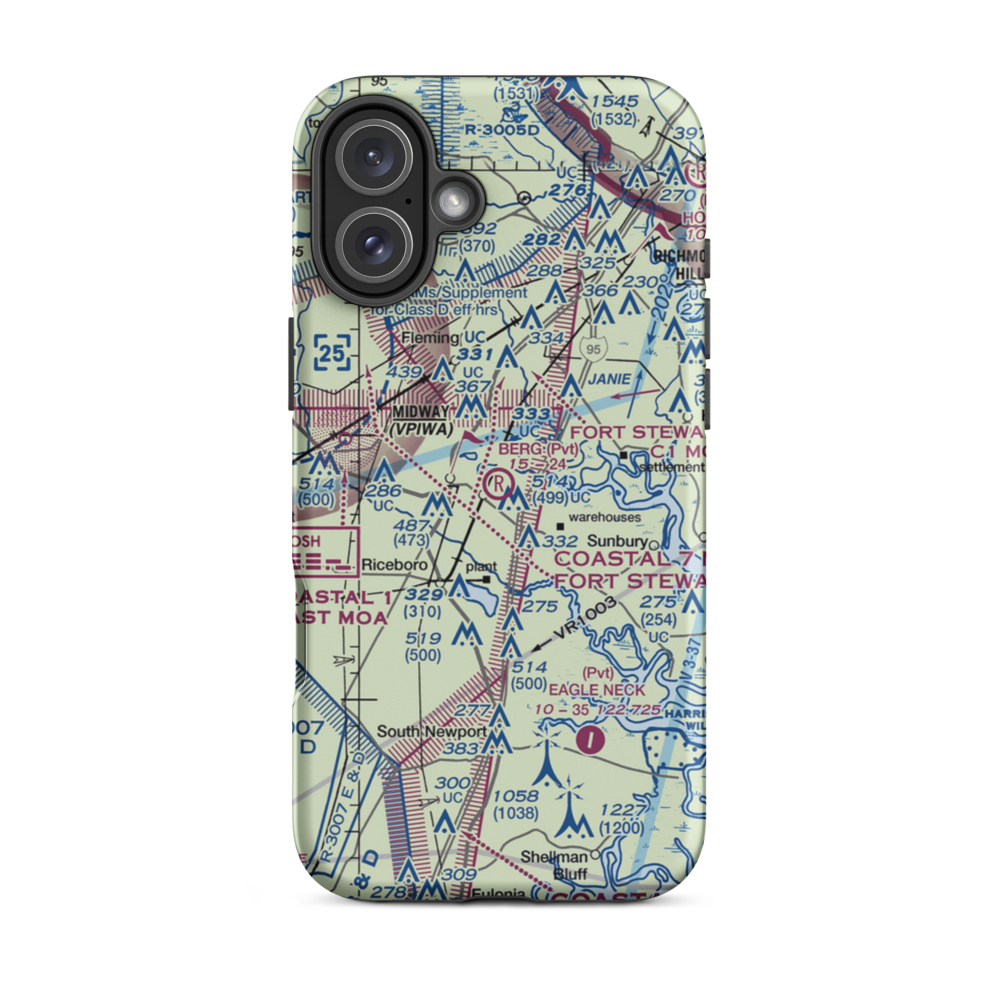Berg Park Aerodrome (9GA2) VFR Sectional  Tough iPhone Case iPhone 16 Plus model shown