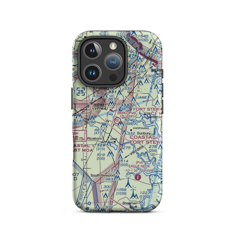 Berg Park Aerodrome (9GA2) VFR Sectional  Tough iPhone Case iPhone 16 Pro model shown