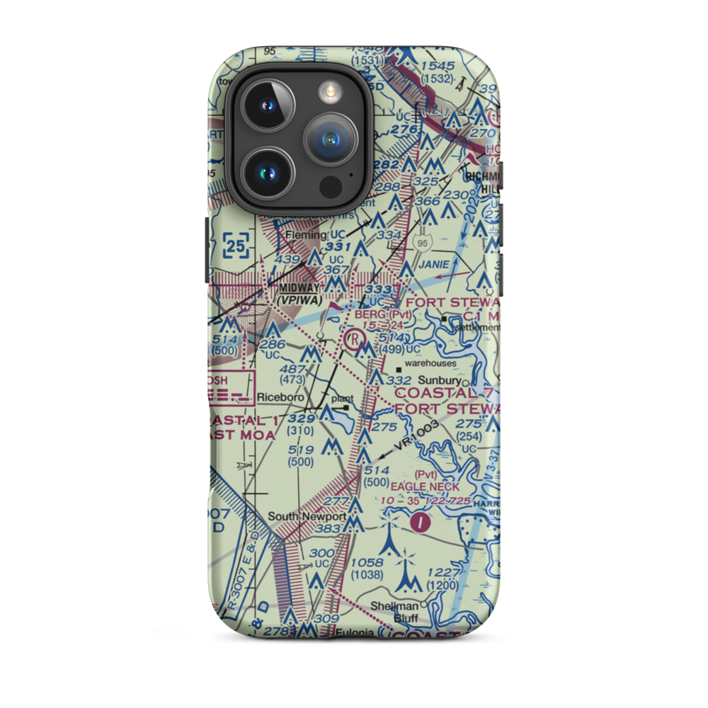 Berg Park Aerodrome (9GA2) VFR Sectional  Tough iPhone Case iPhone 16 Pro Max model shown