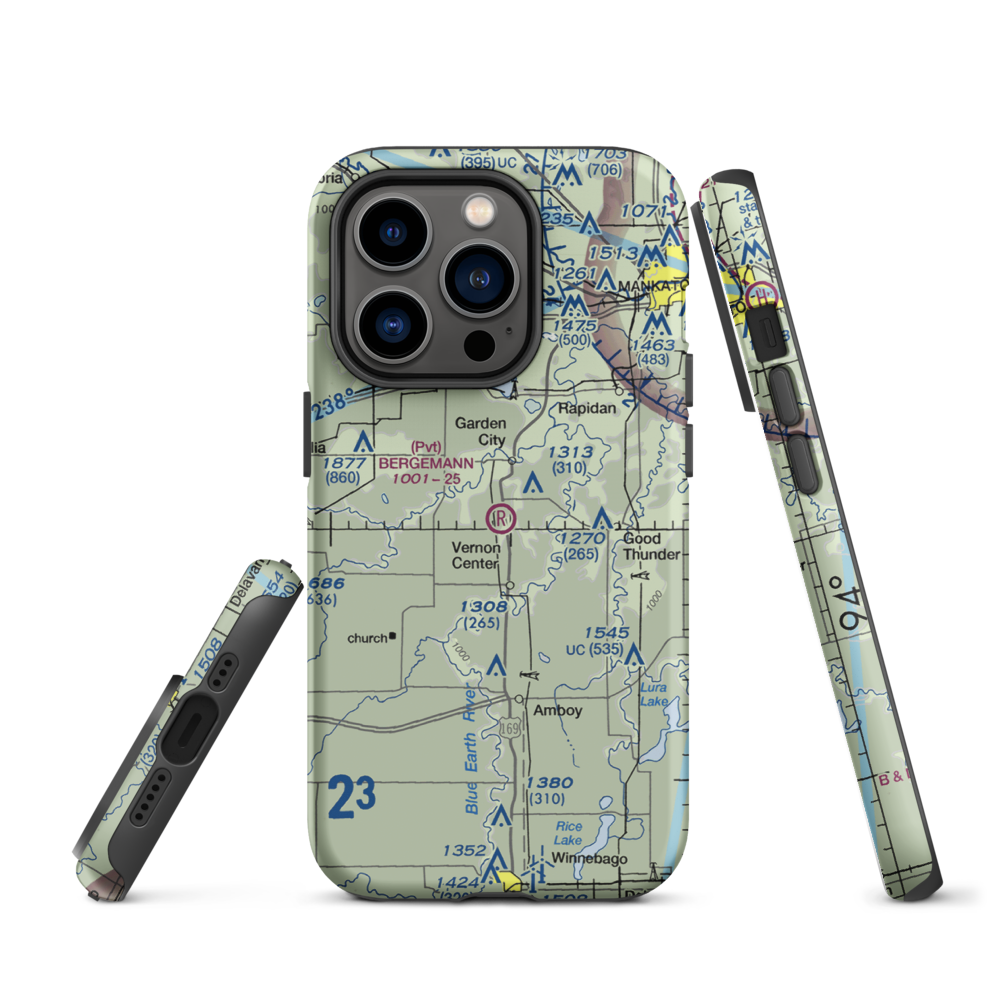 Bergemann Airport (24MN) VFR Sectional  Tough iPhone Case iPhone 14 Pro model shown
