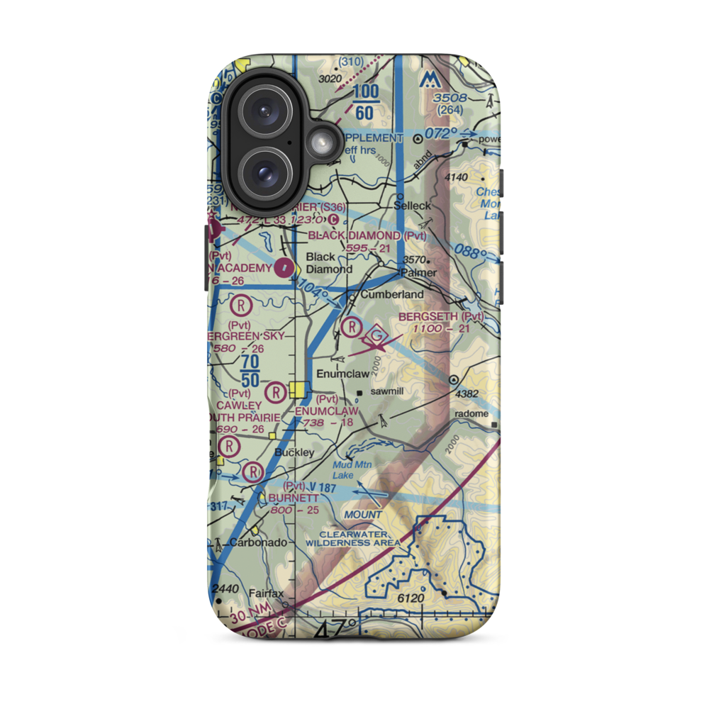 Bergseth Field (WN76) VFR Sectional  Tough iPhone Case iPhone 16 Plus model shown