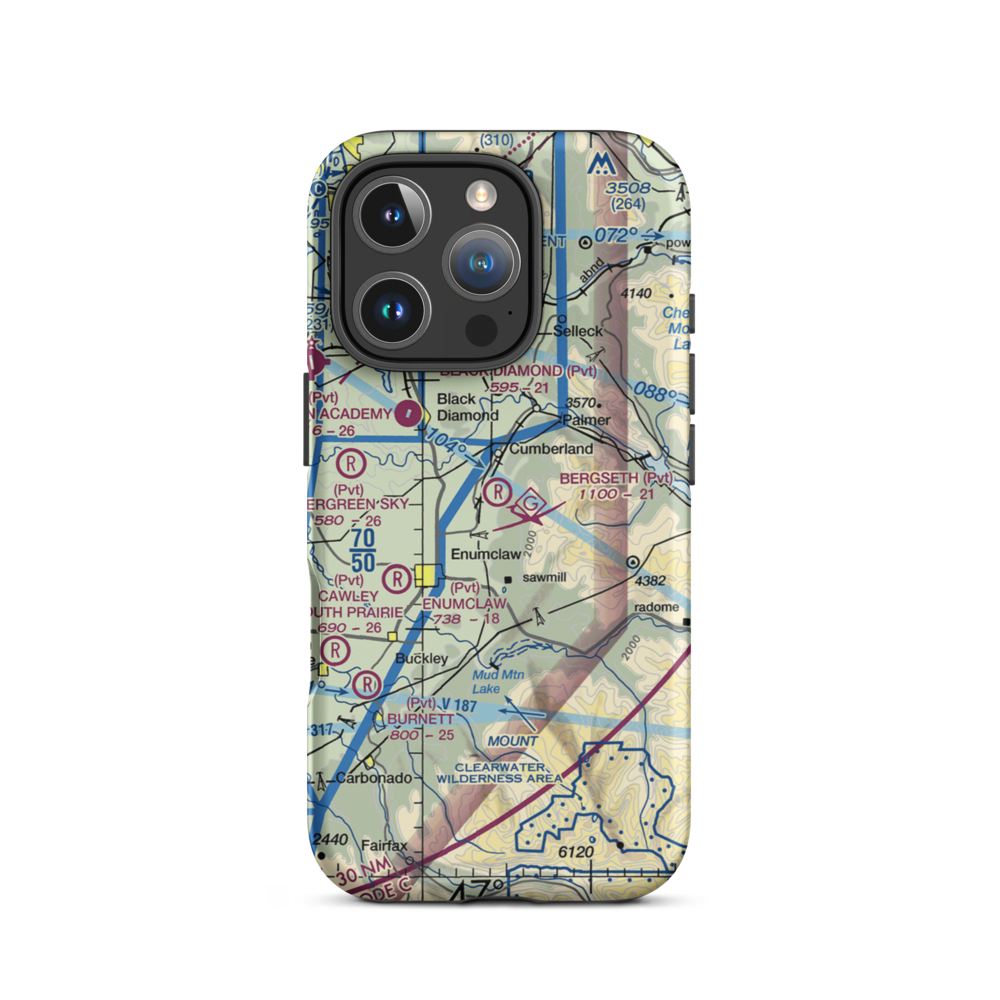 Bergseth Field (WN76) VFR Sectional  Tough iPhone Case iPhone 16 Pro model shown