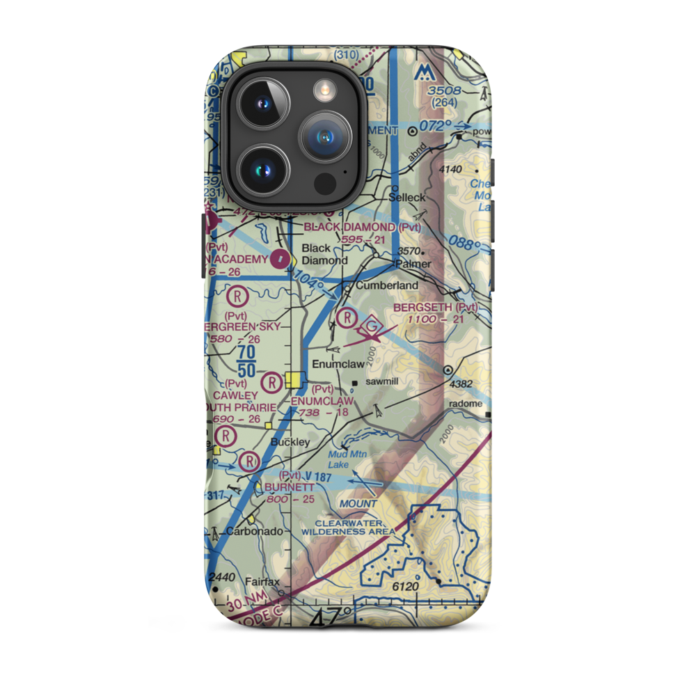 Bergseth Field (WN76) VFR Sectional  Tough iPhone Case iPhone 16 Pro Max model shown