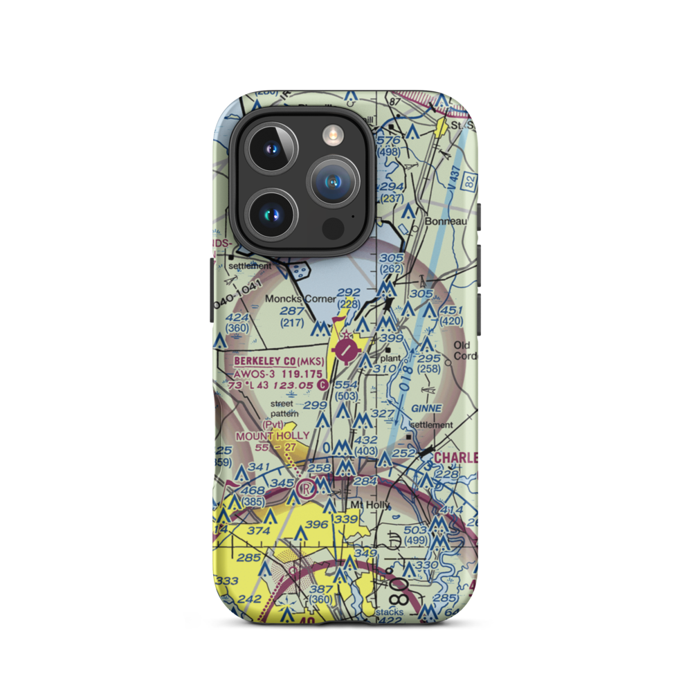 Berkeley County Airport (MKS) VFR Sectional  Tough iPhone Case iPhone 16 Pro model shown